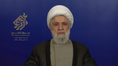 الشيخ نعيم قاسم: أمريكا ليست وسيطاً نزيهاً ودعم المقاومة واجب ولن نقبل تجريد لبنان من قوته