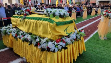 تشييع جماهيري في النبطية لـ 5 شهداء ارتقوا اثر غارات إسرائيلية