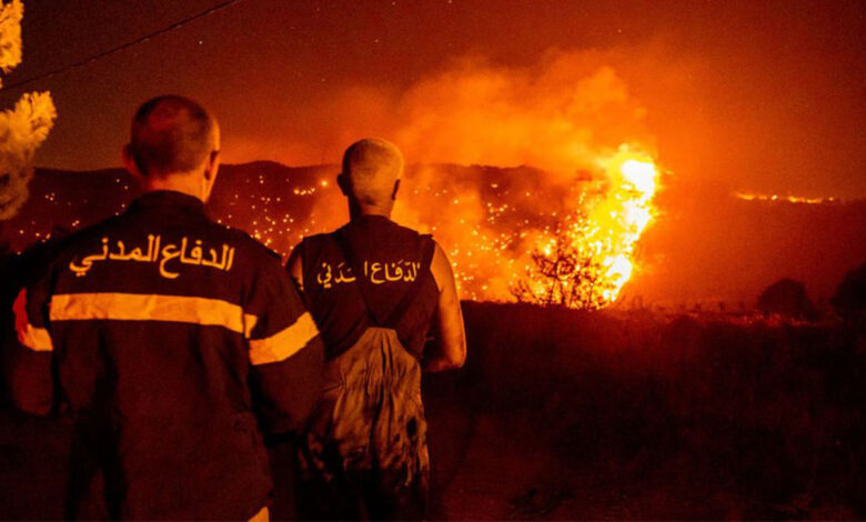 حريق كبير في بلدة عندقت شمال لبنان وفرق الدفاع المدني تعمل على إخماده