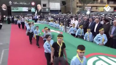 عرض لكشافة الرسالة الإسلامية في الضاحية الجنوبية تخللته مواقف سياسية لحركة أمل