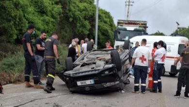 8 جرحى في 7 حوادث سير خلال الـ24 ساعة الماضية