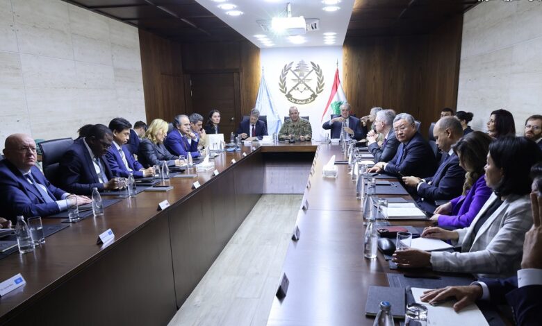 قائد الجيش اللبناني استقبل وفدا من سفراء الدول الـ 15 الأعضاء وممثليها في مجلس الأمن