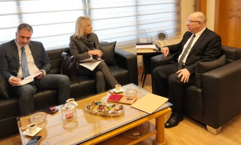 الوزير حيدر التقى ممثلة المفوضية السامية لشؤون اللاجئين ووفد نقابة مستخدمي الصندوق الوطني للضمان الاجتماعي