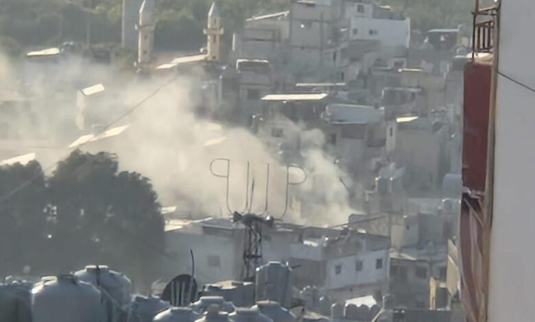 شهيدان وجرحى في حصيلة اولية جراء غارة من مسيرة صهيونية على مبنى في مخيم عين الحلوة