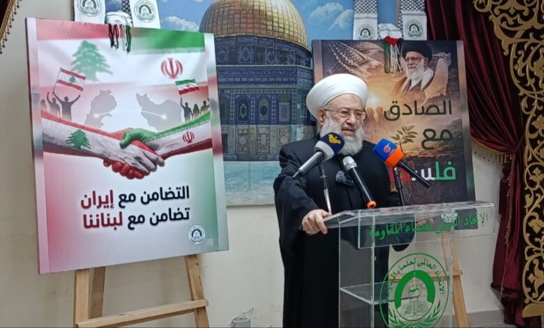 لقاء تضامني في مكتب الشيخ حمود في صيدا تضامنا مع الجمهورية الإسلامية وتشديد على رفض كل أشكال الوصاية والهيمنة على الدول المستقلة