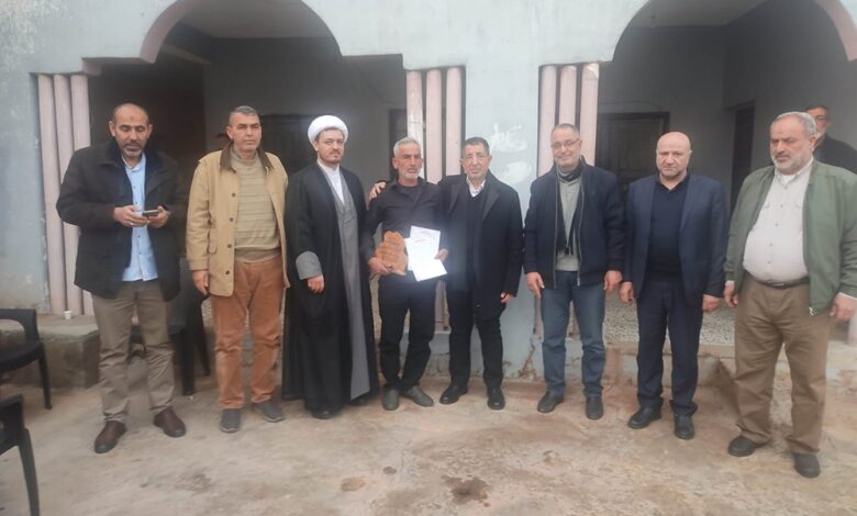 وفد من لجنة المتابعة لملف الأسرى في حزب الله يزور منزل ذوي الأسير المجاهد في سجون العدو الصهيوني عبد الله خضر فهدة