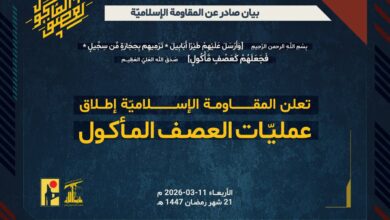 المقاومة الإسلامية تطلق عمليات «العصف المأكول» ضد الاحتلال الإسرائيلي