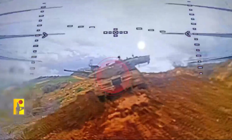 بالفيديو | مشاهد من استهداف المقاومة الإسلامية دبابة إسرائيلية في مركبا الجنوبية