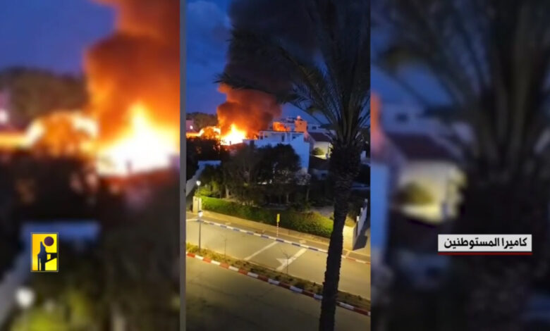 بالفيديو | مشاهد من استهداف المقاومة الاسلامية مستوطنة نهاريا