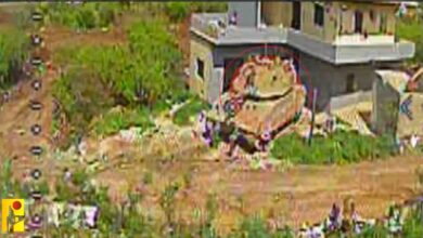 بالفيديو | استهداف المقاومة لدبابة ميركافا إسرائيلية في بلدة البياضة بمحلّقة انقضاضية